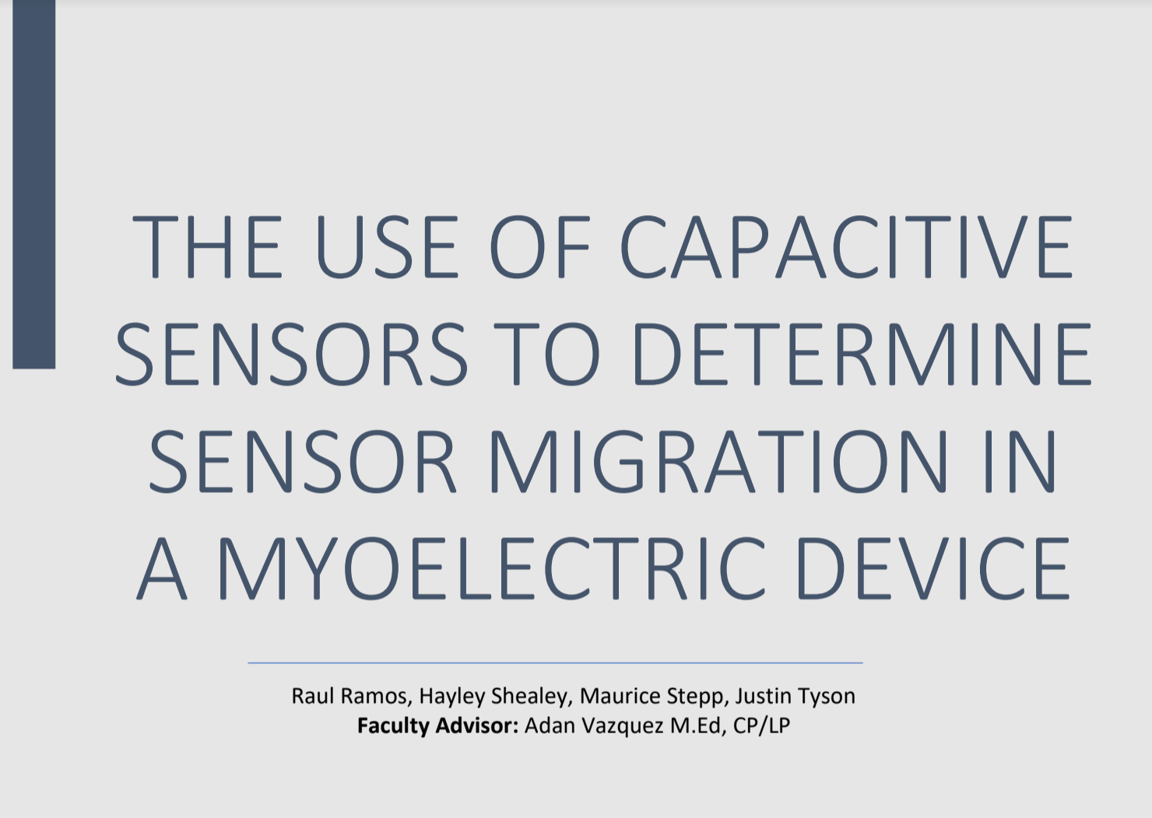 The Use Of Capacitive Sensors To Determine Sensor Migration In A Myoelectric Device