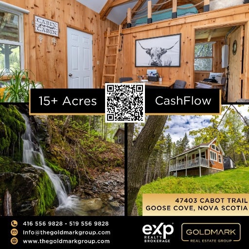 Income Producing 15 Acres With 4 Cabins - Cabot Trail, Nova Scotia - OFF MARKET