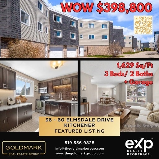 PRICE REDUCED, you read that right—$348,800 in Kitchener! 🏠